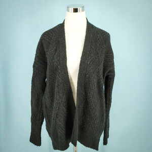 Moth Anthropologie Size Small S Gray Open Front Wool Alpaca Cardigan Sweater
